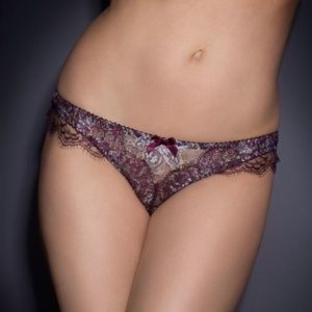 Agent Provocateur Latuta Soiree Brief Panties LARGE Lilac Lace NEW